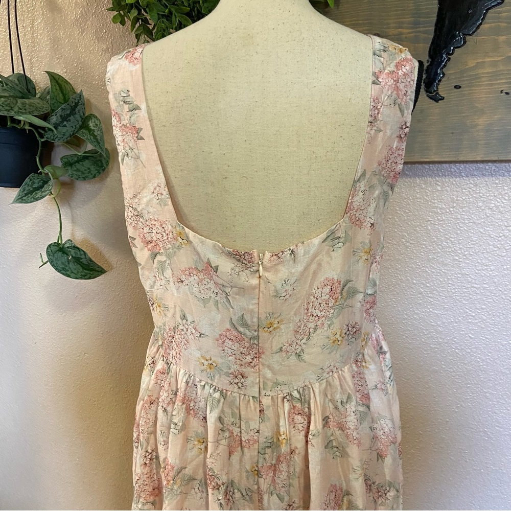 NWOT Lulus Darling Adoration Blush Pink Floral Midi Dress - Picture 7 of 9